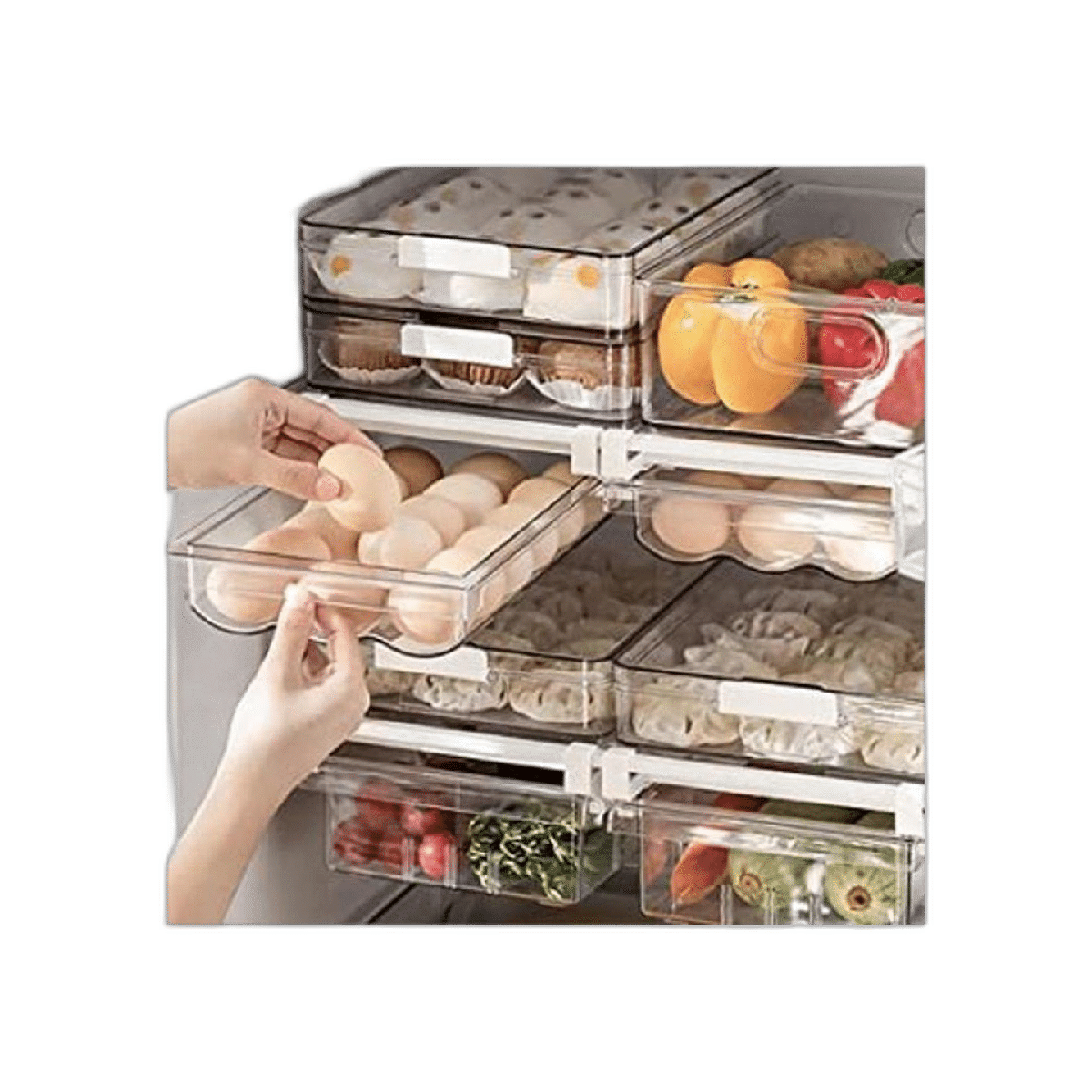 Contenedores organizadores para refrigerador bandeja de