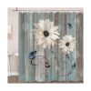 Cortina de ducha floral rústica para baño elegantes_2