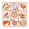 9 plantillas de pintura plantilla de animales de lobo_1