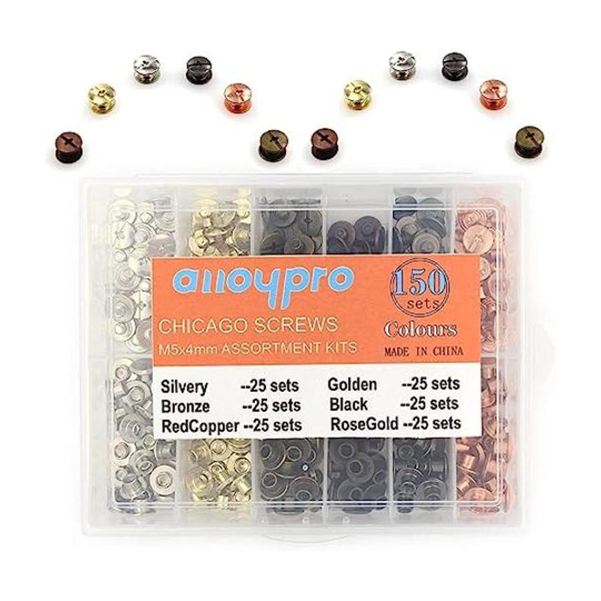 Alloypro Juego de 150 tornillos Chicago kit surtido de 6