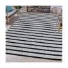 Alfombra a rayas blancas y negras de 4 x 6 pies alfombra