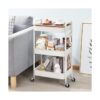 TOOLF Carrito rodante de 3 niveles carrito de metal con