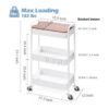 TOOLF Carrito rodante de 3 niveles carrito de metal con