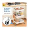 TOOLF Carrito rodante de 3 niveles carrito de metal con
