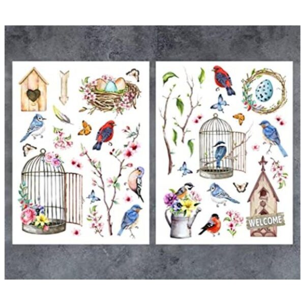 GSS Designs Calcomanías de flores vintage de 12 x 16_1