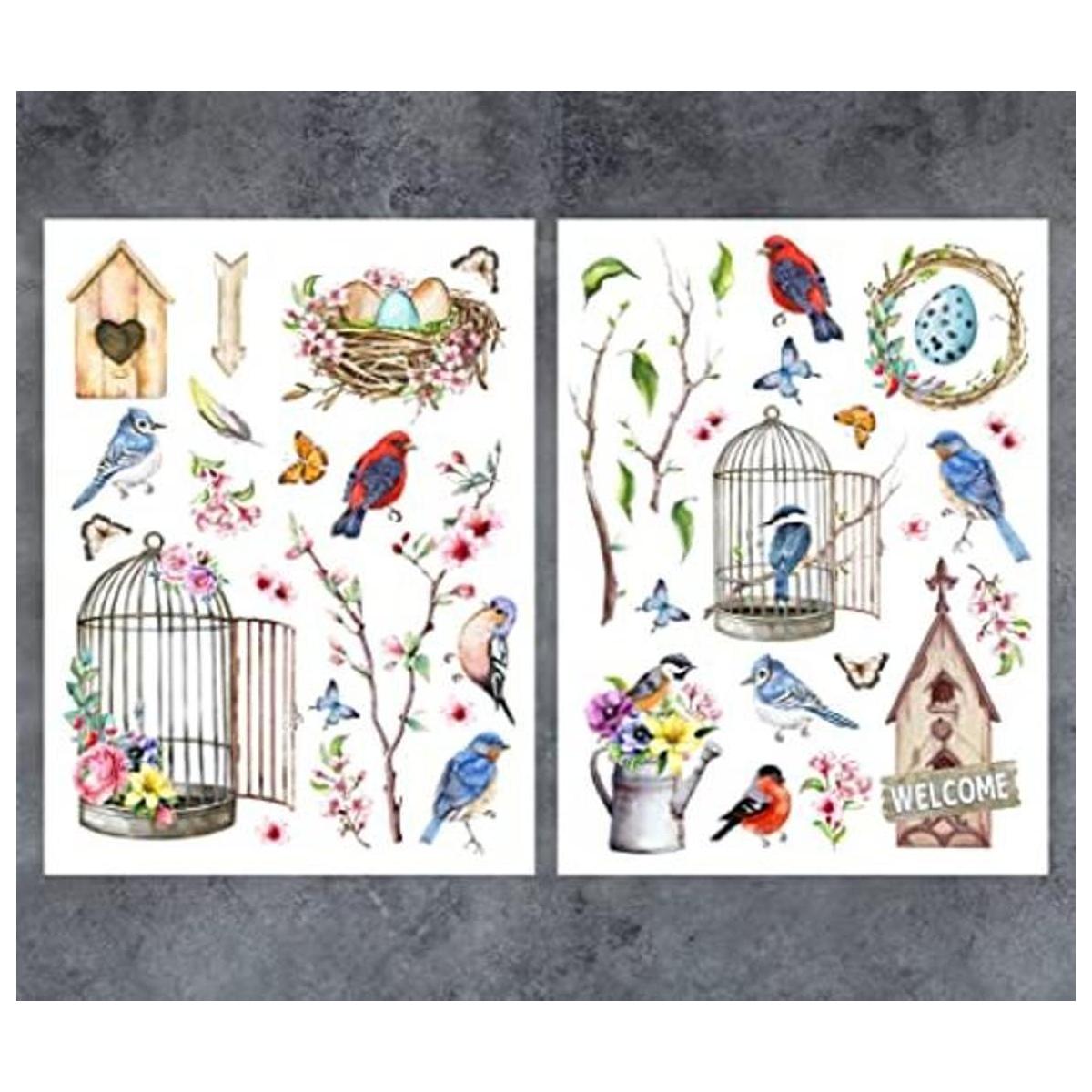 GSS Designs Calcomanías de flores vintage de 12 x 16