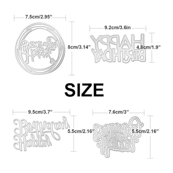 4 piezas troqueladas de metal para hacer tarjetas