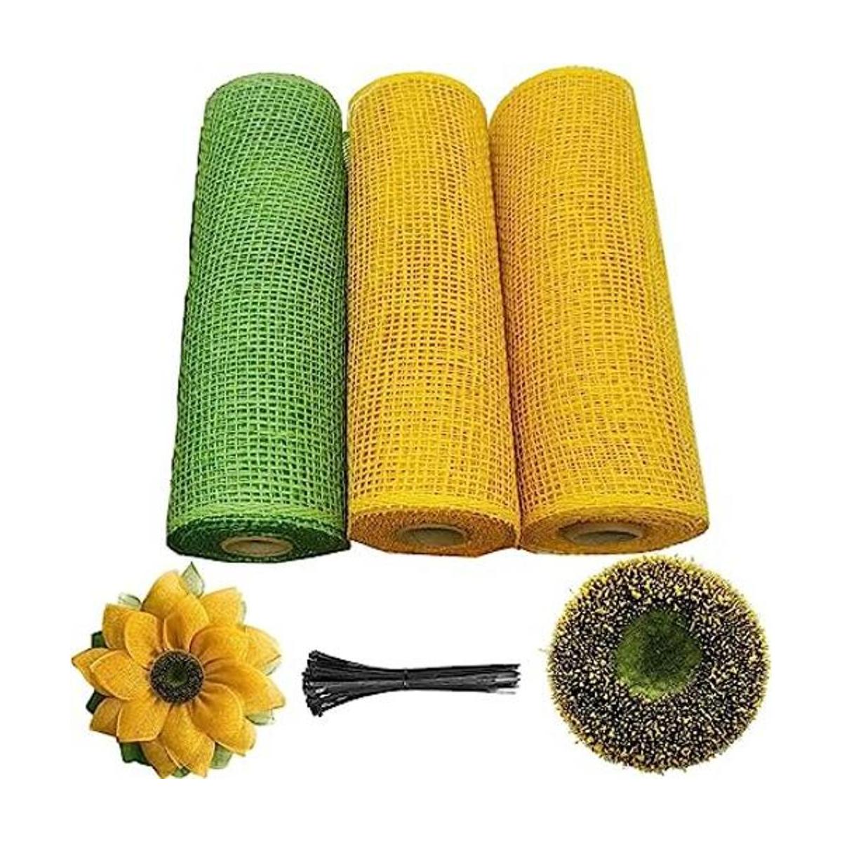 3 rollos de malla decorativa de arpillera de polietileno