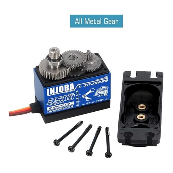 INJORA Servo servo de 77.2 lbs impermeable sin escobillas