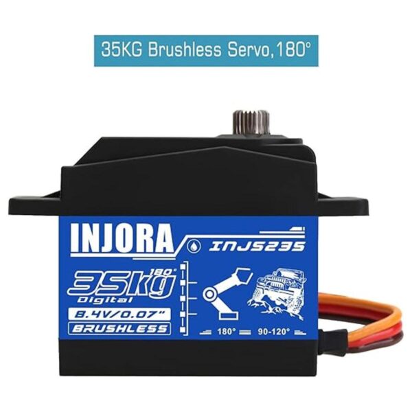 INJORA Servo servo de 77.2 lbs impermeable sin escobillas