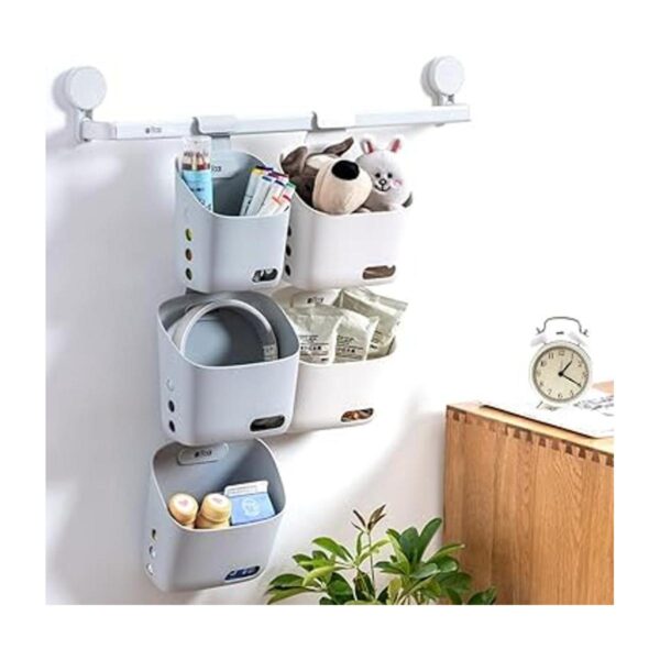Cesta colgante de plástico para cocina cesta con gancho