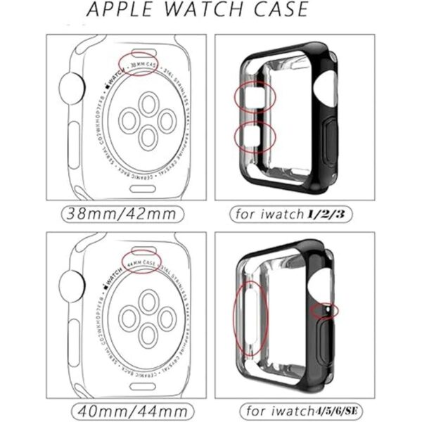 SaNgaiMEi Paquete de 2 fundas brillantes para Apple Watch_4