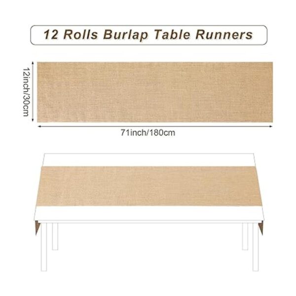 Paquete de 12 caminos de mesa de arpillera camino de mesa_2