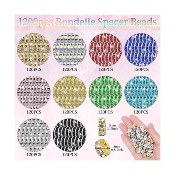 1200 cuentas espaciadoras Rondelle para la fabricación de_3