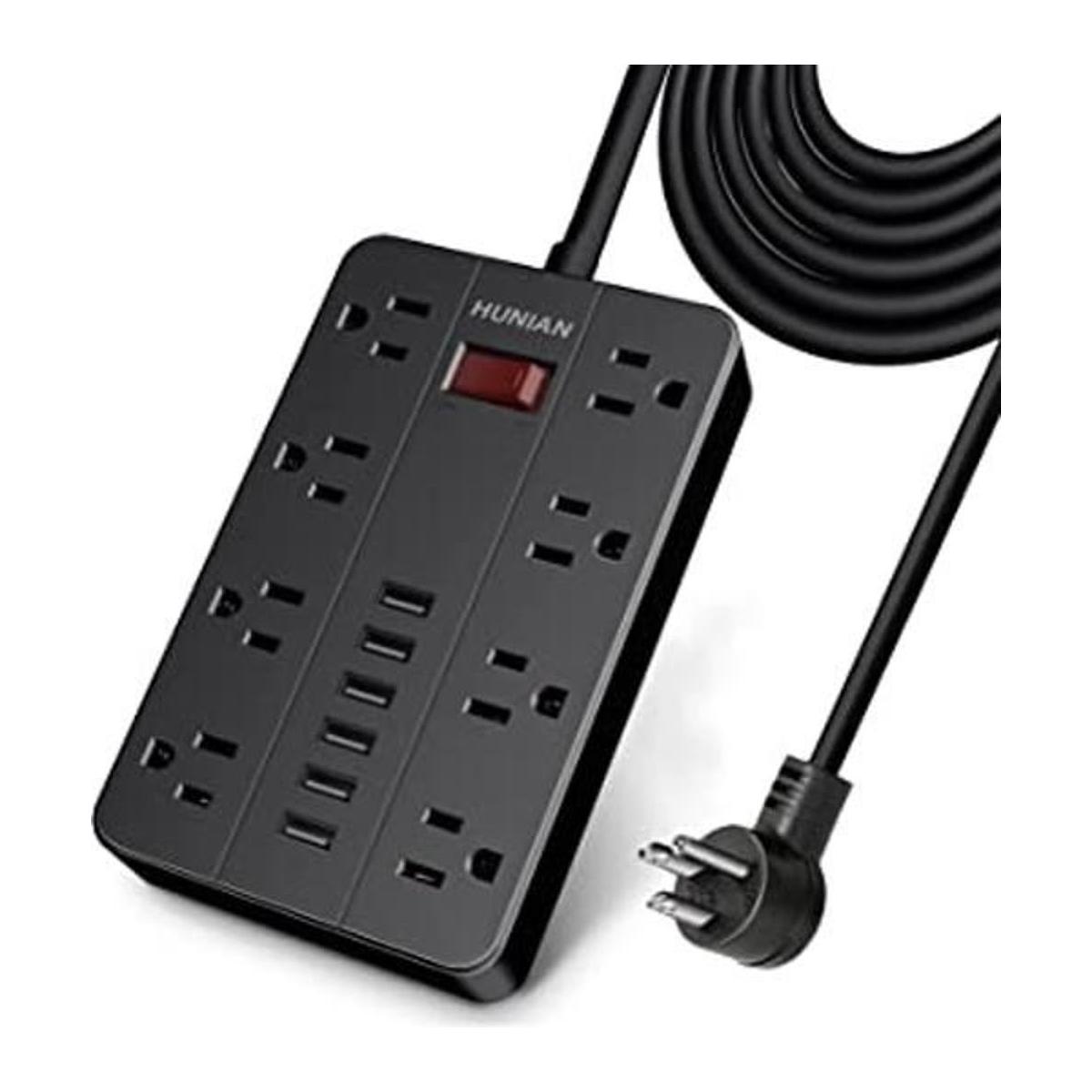HUNIAN Protector de sobretensión enchufe plano de 10