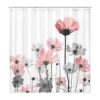 Cortina de ducha rosa estilo rústico elegante floral_2