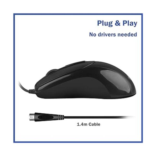MCSaite Mouse óptico PS2 con cable 3 botones con
