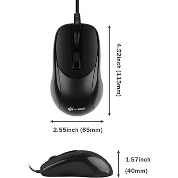MCSaite Mouse óptico PS2 con cable 3 botones con