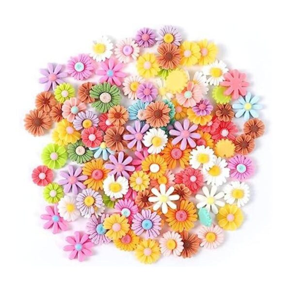 KINBOM 100 dijes de resina de flores cuentas de resina de_1