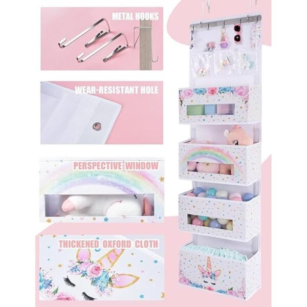 Organizador colgante de unicornio para colgar sobre la_3