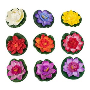 AUEAR Paquete de 9 flores de loto de espuma flotante
