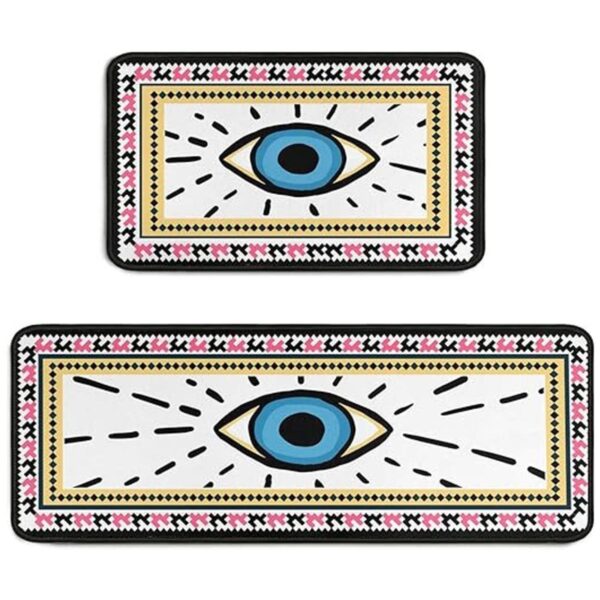 Evil Eye Juego de 2 alfombras de cocina bohemias_1