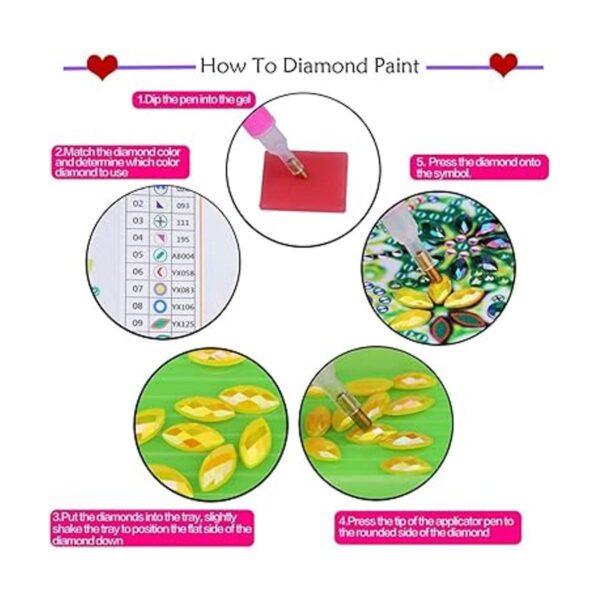 Mwoot Kit de 5 llaveros de pintura de diamantes 5D de