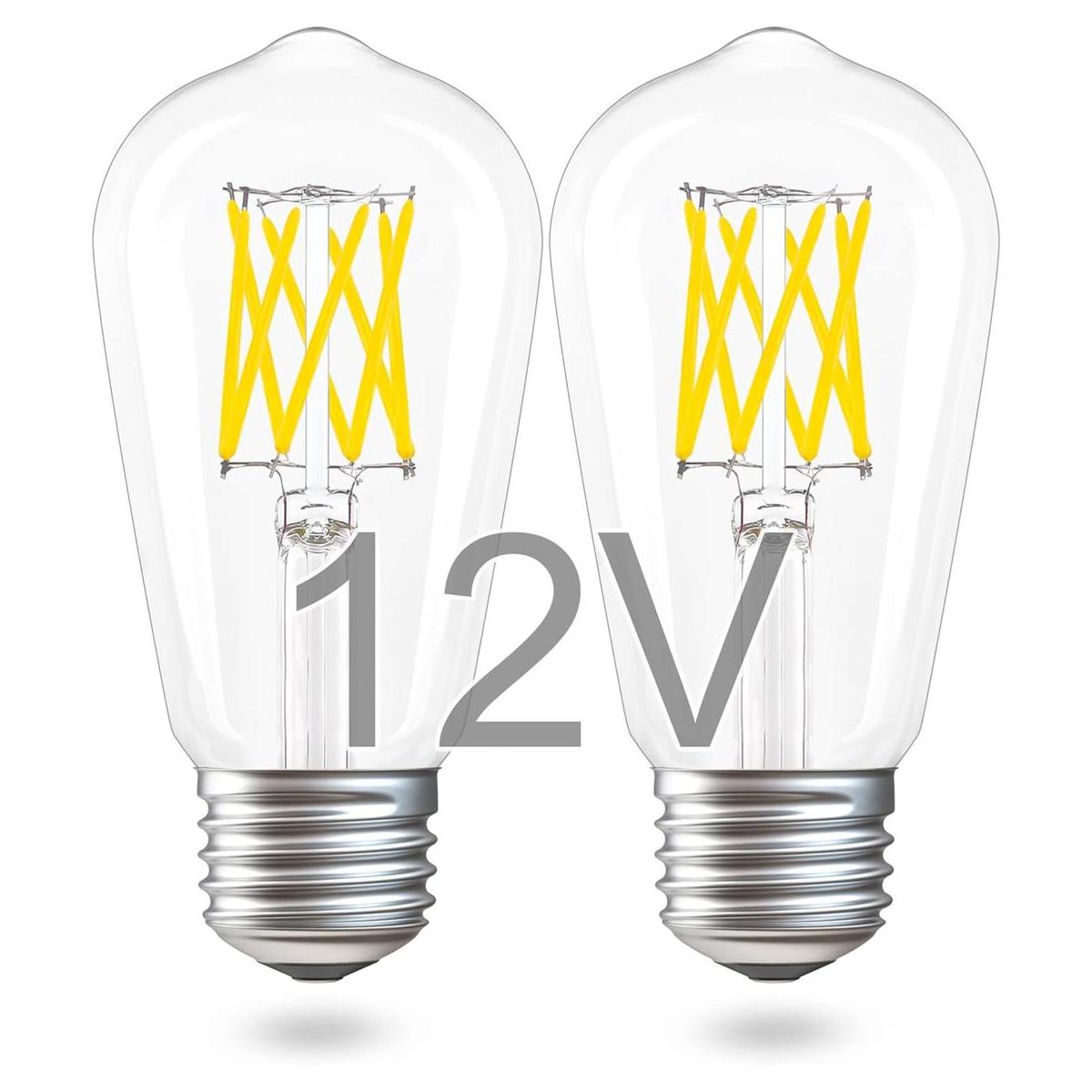 Bombilla LED Edison de 12 V equivalente a 80 vatios base