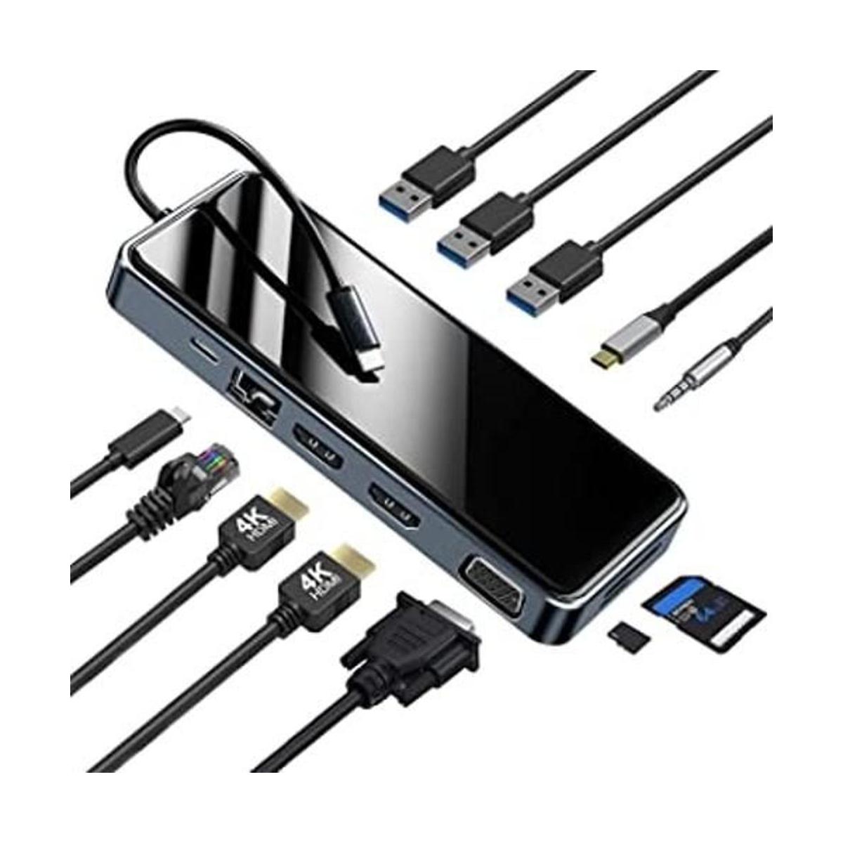 USB C Docking Station Dual Monitor12 in 1 Triple Display