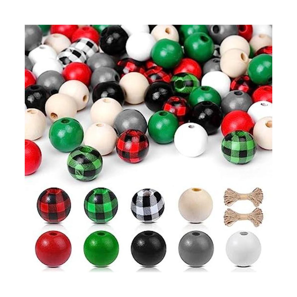 300 cuentas de madera de Navidad modacraft de 0.630 in