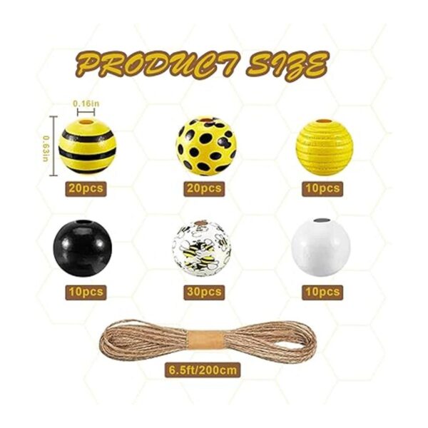 MEMOVAN 100 cuentas de madera de abeja de 0.630 in