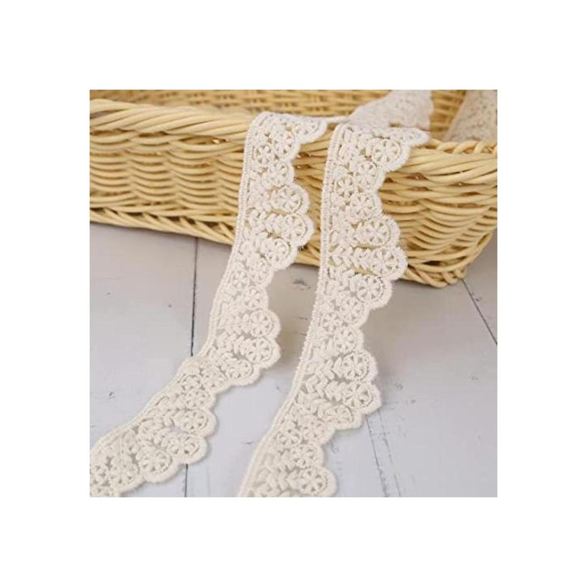 Cinta de encaje beige borde de encaje de algodón borde