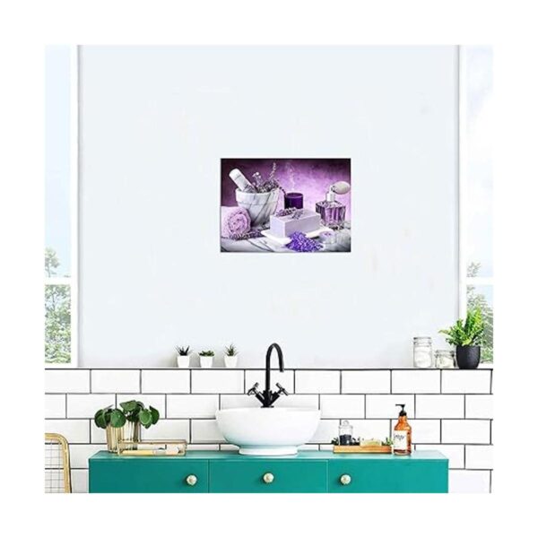 Decoración de baño de lavanda arte de pared velas de_2