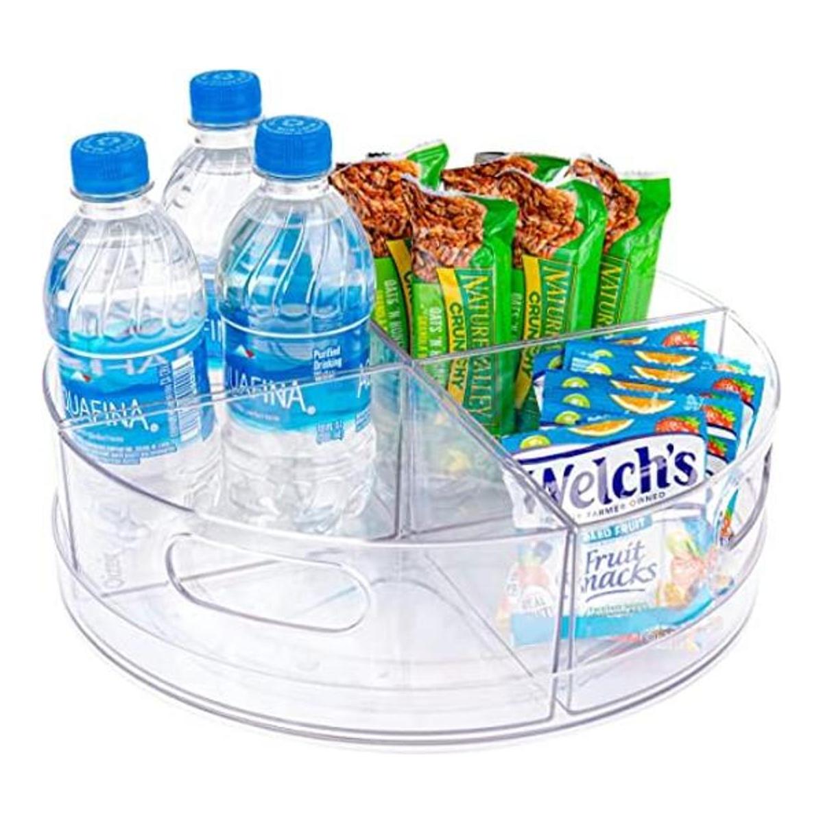 Lazy Susan Tocadiscos de acrílico transparente secciones