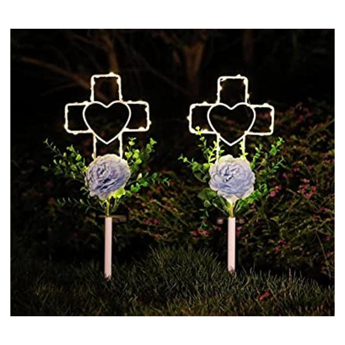Joyathome Luces solares de estaca de jardín con cruz de 16