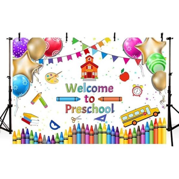 MEHOFOND Bienvenido a preescolar telón de fondo de regreso_3
