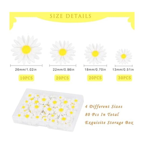 CCOZN 80 piezas de flores de resina con parte trasera