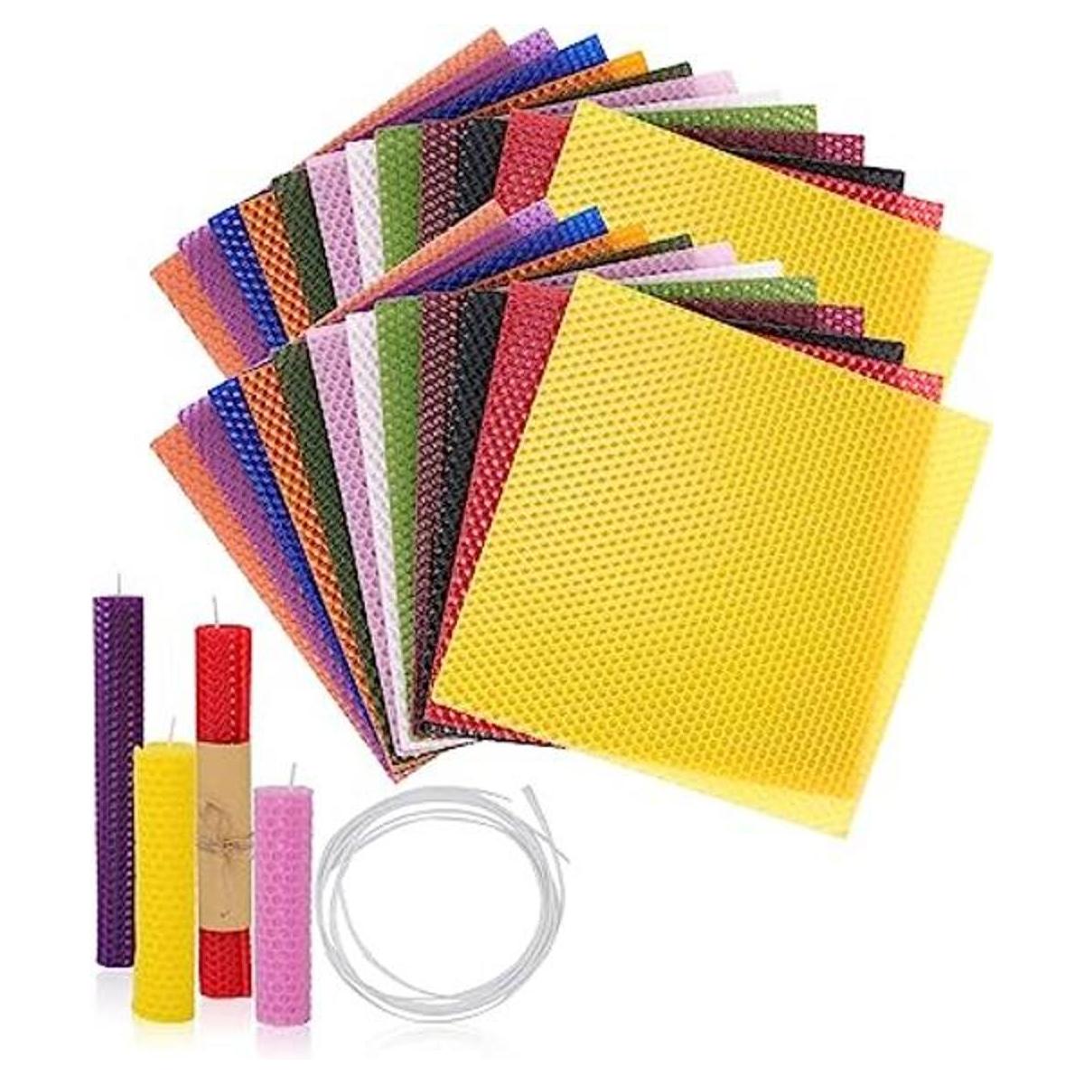 Thleunei Hojas de cera de abeja para hacer velas kit de