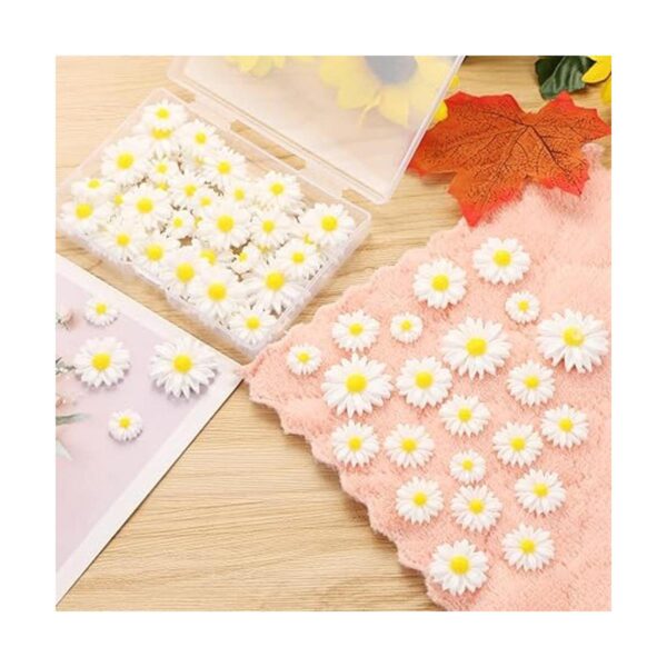 CCOZN 80 piezas de flores de resina con parte trasera