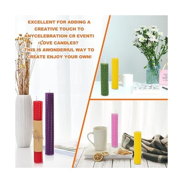 Thleunei Hojas de cera de abeja para hacer velas kit de