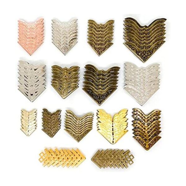 120 protectores de esquina de metal vintage para libros de_1