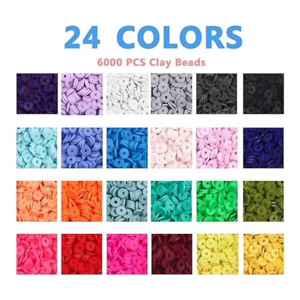 Kit de 7048 cuentas de arcilla 24 colores planos redondos