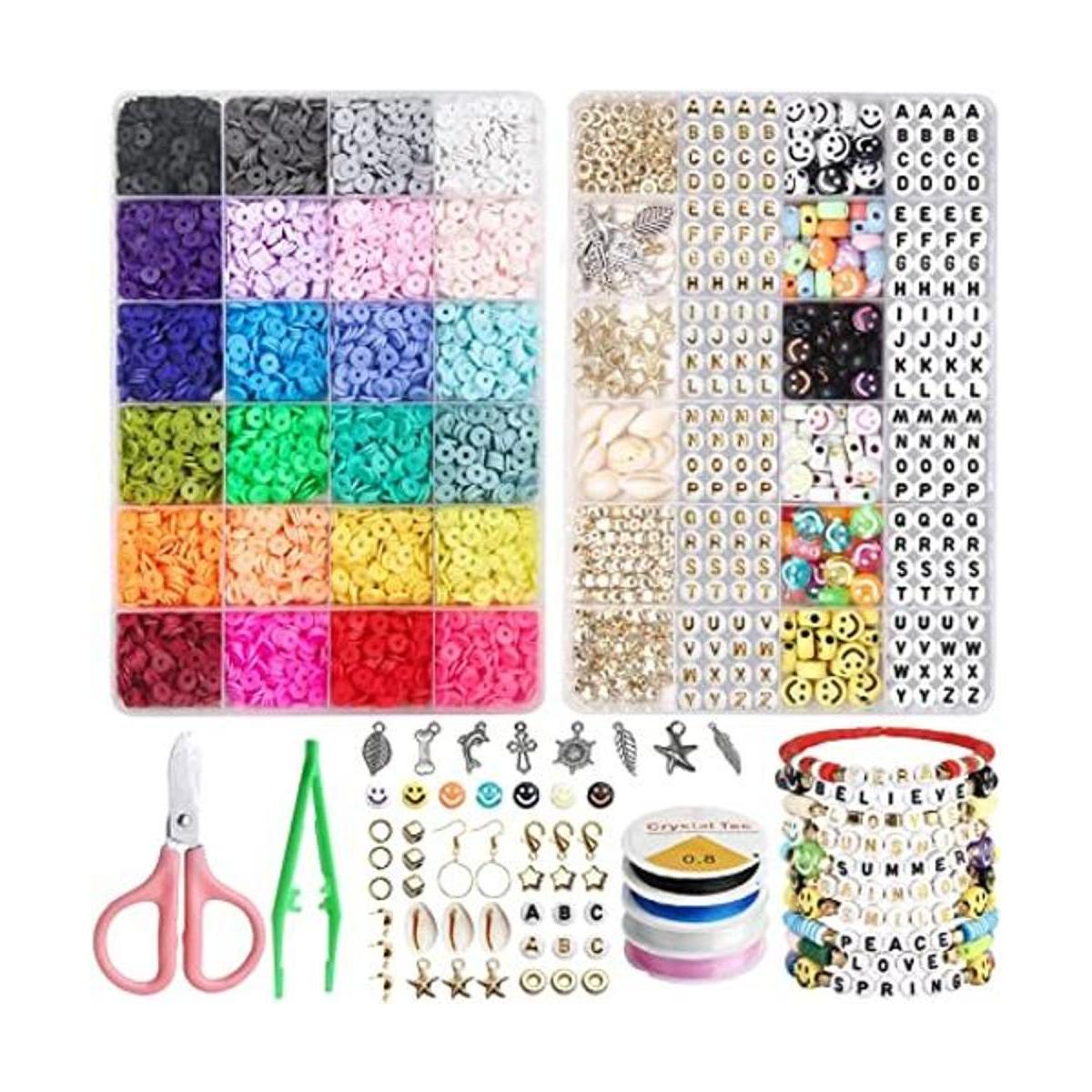 Kit de 7048 cuentas de arcilla 24 colores planos redondos