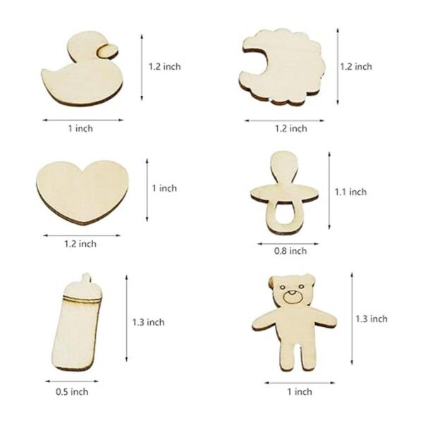 KUMGROT 100 piezas de adorno de madera sin terminar mini_2