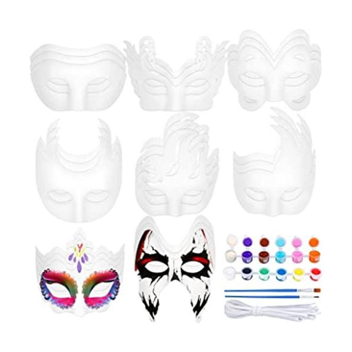 ELCOHO 24 máscaras de papel blanco de media cara máscaras