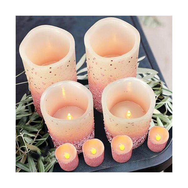 Furora LIGHTING Velas LED de color oro rosa paquete de 8_2