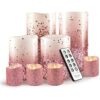 Furora LIGHTING Velas LED de color oro rosa paquete de 8_1