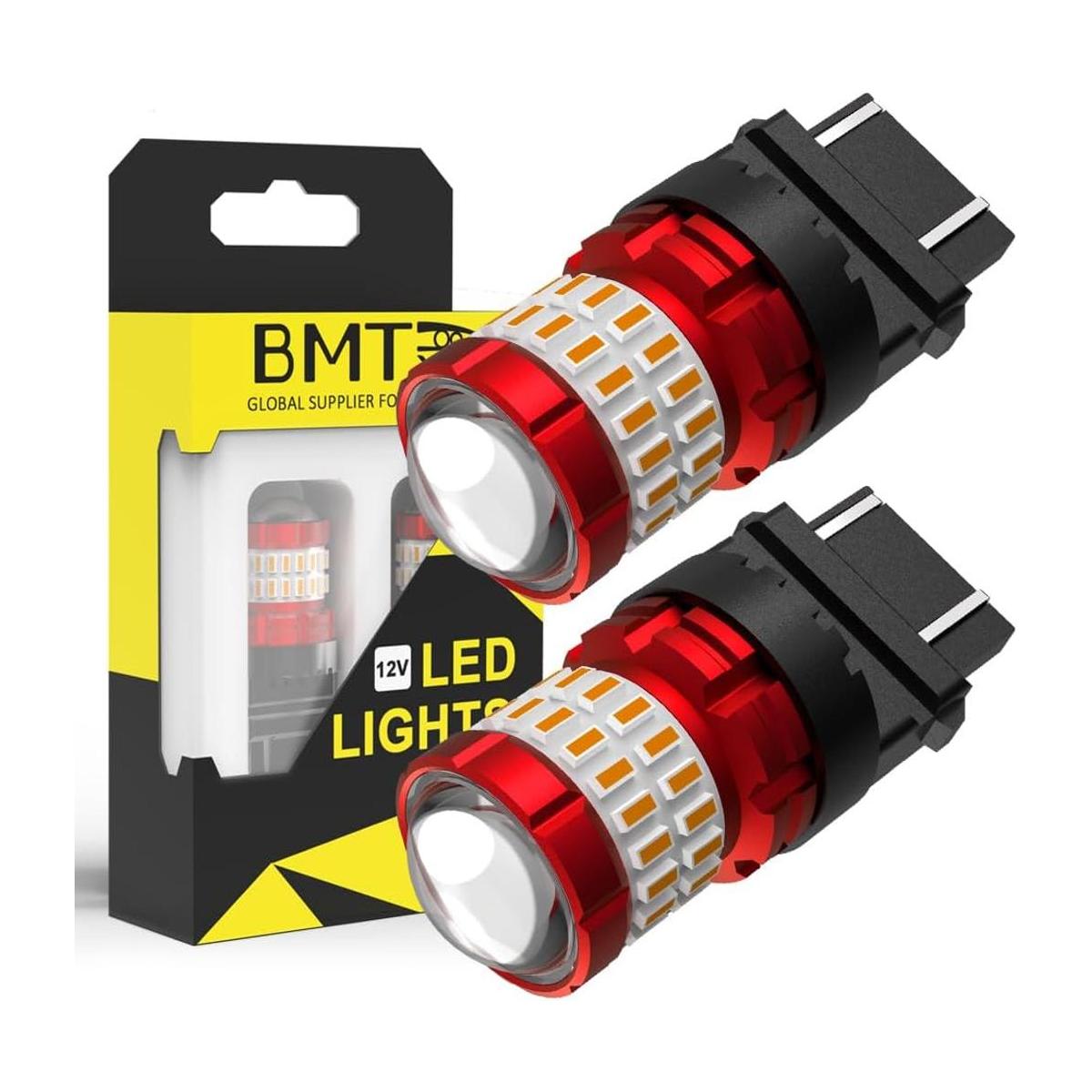 BMTxms 3157 Bombilla LED súper brillante amarillo ámbar