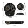 Alfombrilla de mouse negra con borde cosido reposamuñecas_2