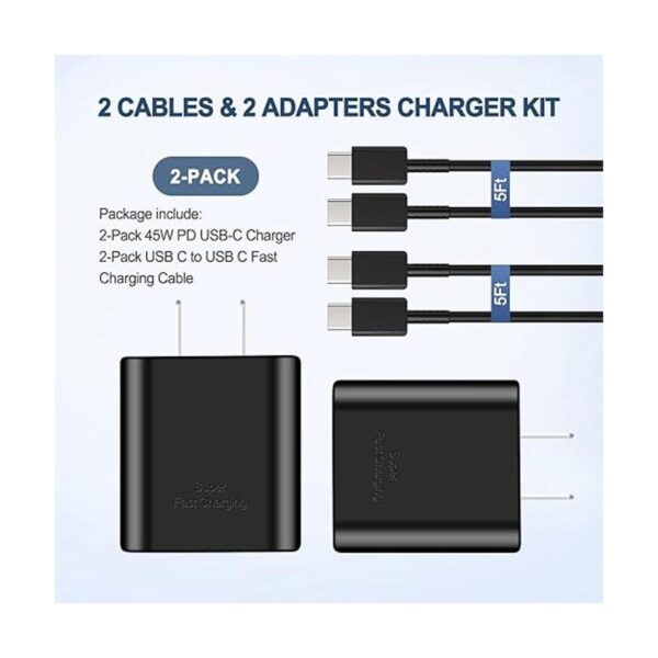 Cargador USB C de 45 W paquete de 2 cargadores de pared_2